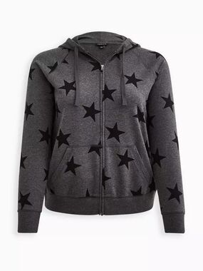 Torrid Star Print Zip Hoodie Size 4 Super Soft